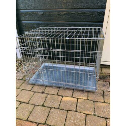 Metalen Bench voor Hond 2 Deurtjes met Hoes 56 x 77 x 50 cm