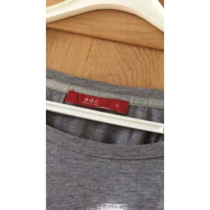 EDC??grijs shirt met tekst??L