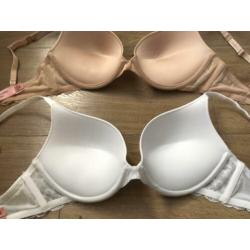 2x push up BH Hunkemöller maat 80c .. wit en beige.. nieuw