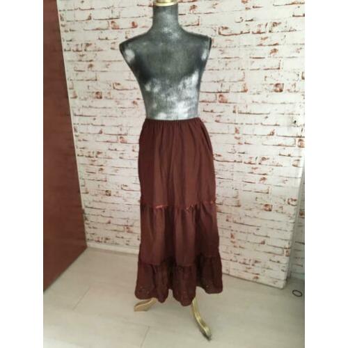 Bruine katoenen hippie rok maat 36