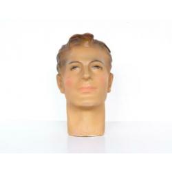 Vintage retro mannequin hoofd paspop kop antiek gips 1950