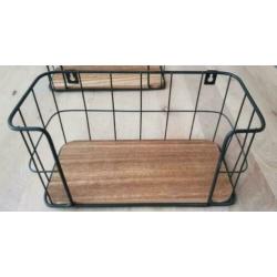 Zwart metalen wandrekjes 30x15x15