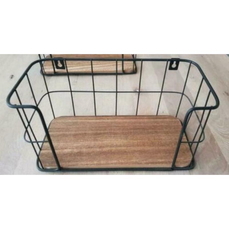 Zwart metalen wandrekjes 30x15x15