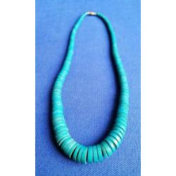 Turquoise Heishi kralen ketting Lengte 49 cm