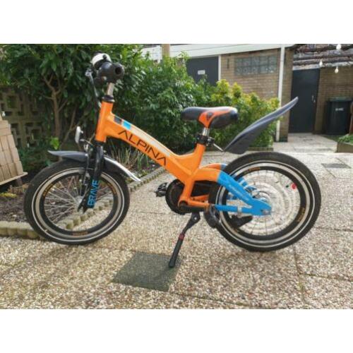 Stoere Alpina Brave kinderfiets 16" Orange 4+