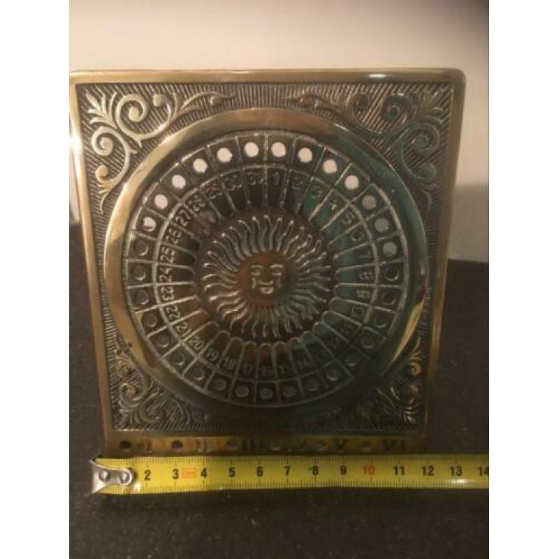 Eeuwig durende kalender messing koper