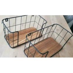 Zwart metalen wandrekjes 30x15x15
