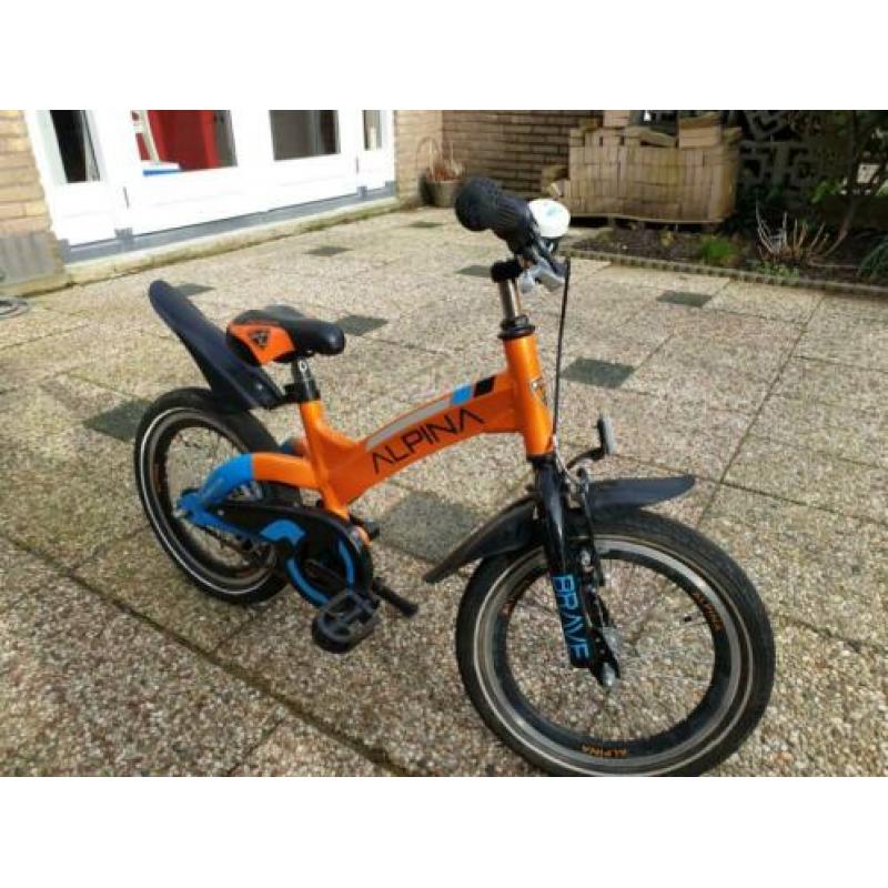 Stoere Alpina Brave kinderfiets 16" Orange 4+