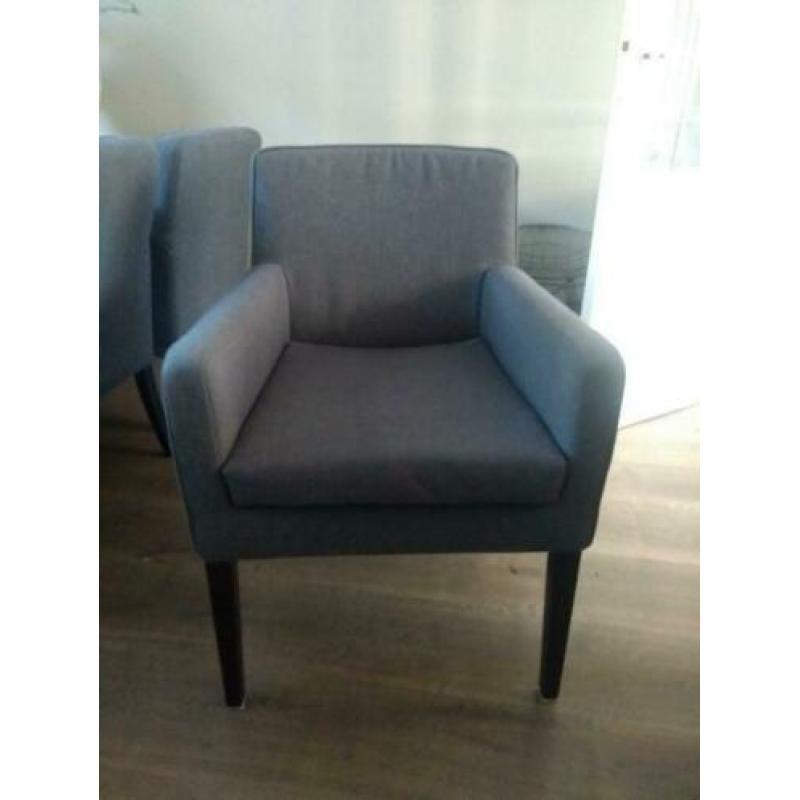 Mooi donker grijze fauteuils eetkamerstoelen