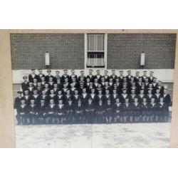 Antieke foto groepsfoto Britse marine met handtekeningen
