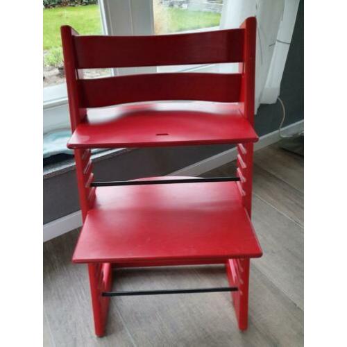 Rode Stokke Tripp Trapp te koop (echt nieuwstaat)