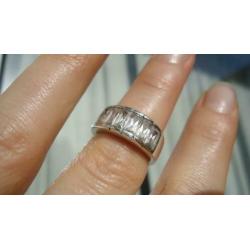 925 zilver ring witte topaas maat 16 1/4 - Vanoli