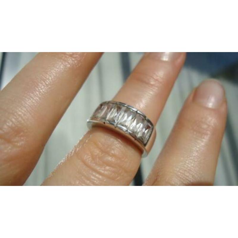 925 zilver ring witte topaas maat 16 1/4 - Vanoli