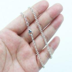 925 echt zilveren collier ketting Jasseron rolo 3 mm (75cm)