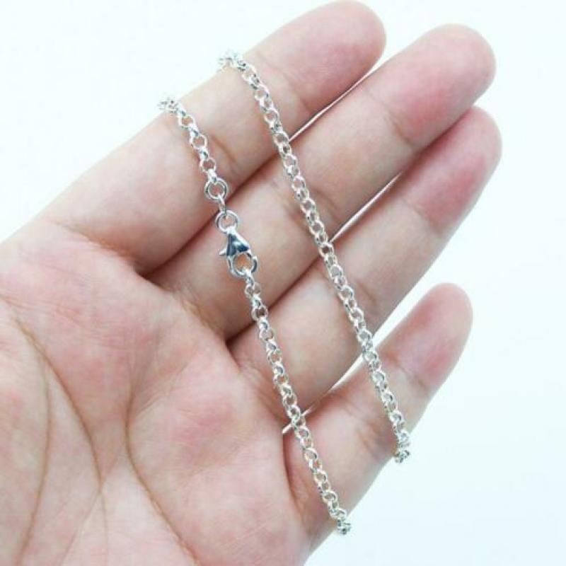 925 echt zilveren collier ketting Jasseron rolo 3 mm (75cm)