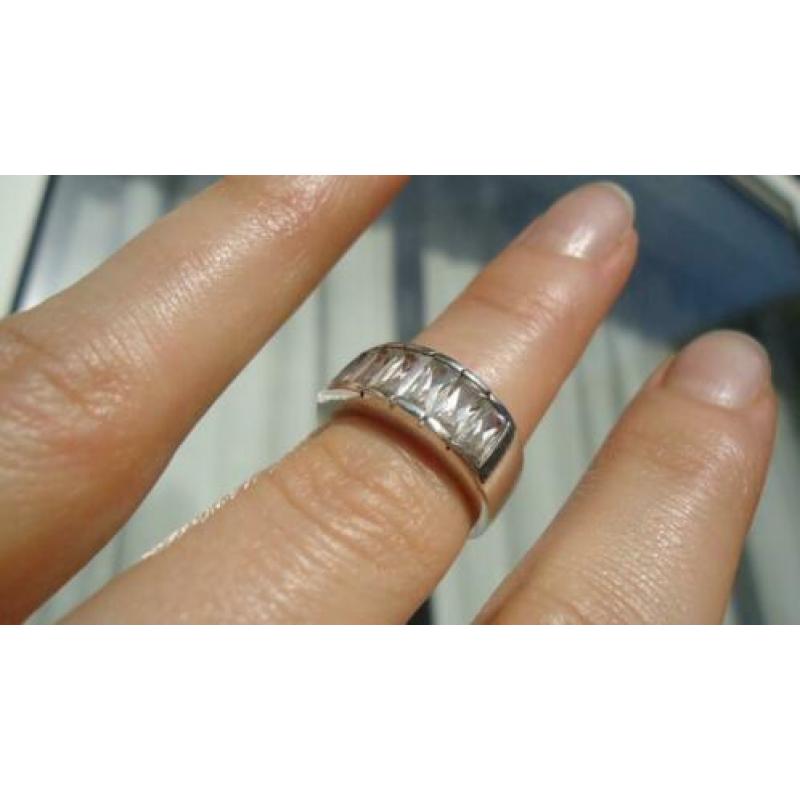 925 zilver ring witte topaas maat 16 1/4 - Vanoli