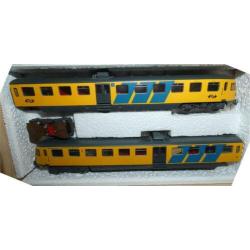 NS DE-2 gele Blauwe Engel dubbel Dieseltreinstel van THS H0