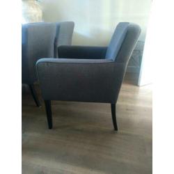 Mooi donker grijze fauteuils eetkamerstoelen