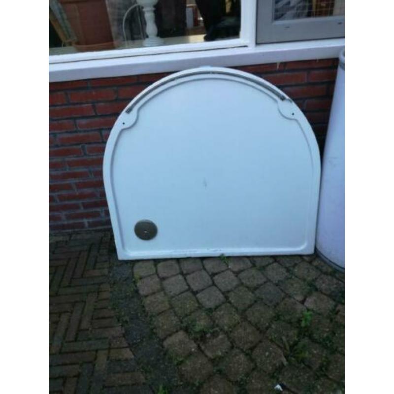 Douchebak half rond met glasdeuren