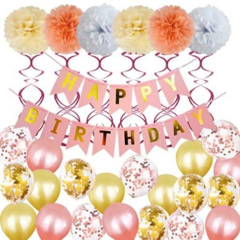 Flower ball verjaardag ballon set