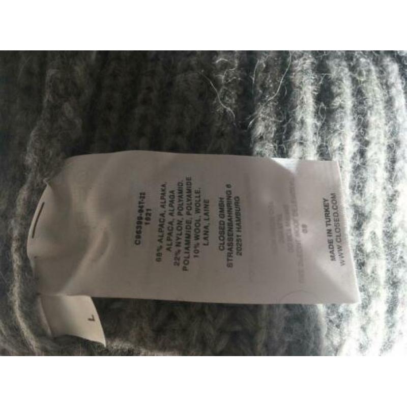 NIEUW! Chucky V-neck Royal Baby Alpaca knit CLOSED L Grey