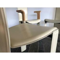 Leren eetkamer stoelen, vintage design