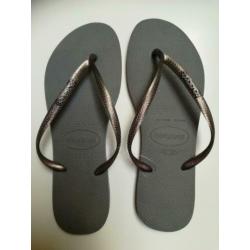 *Nieuw* Havaianas Slim Logo Metallic maat 41/42