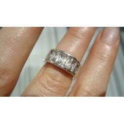 925 zilver ring witte topaas maat 16 1/4 - Vanoli