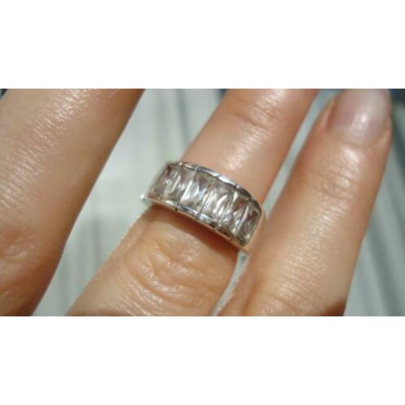 925 zilver ring witte topaas maat 16 1/4 - Vanoli