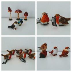Roodborstjes/paddestoeltjes/meer vogeltjes/kabouter.en meer