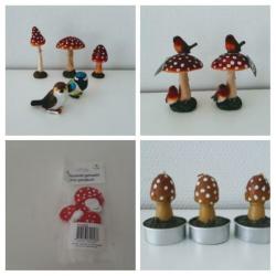 Roodborstjes/paddestoeltjes/meer vogeltjes/kabouter.en meer
