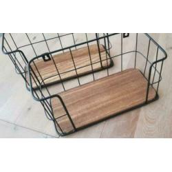 Zwart metalen wandrekjes 30x15x15