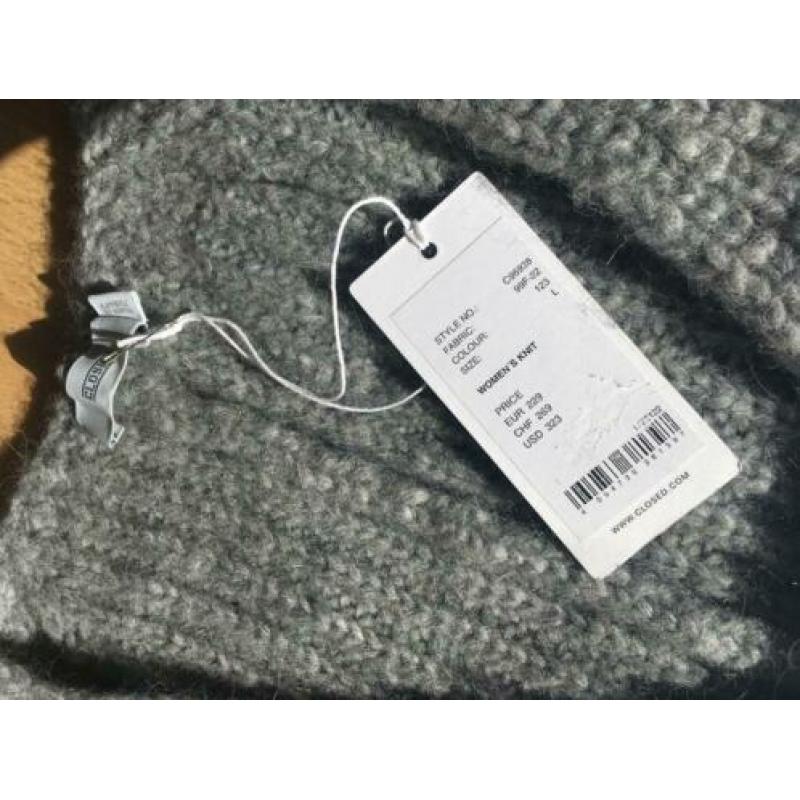 NIEUW! Chucky V-neck Royal Baby Alpaca knit CLOSED L Grey