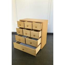 Houten mini ladenkastje voor knutselspullen, sieraden enz.