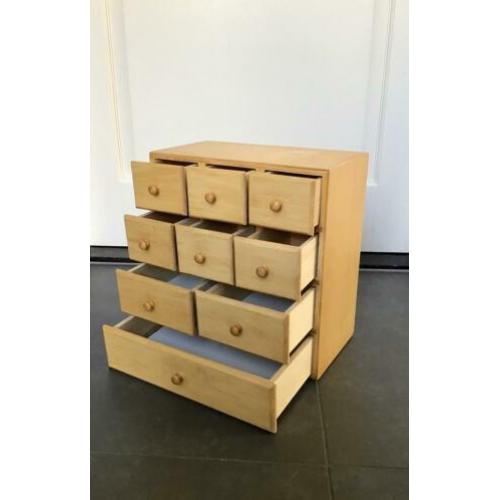 Houten mini ladenkastje voor knutselspullen, sieraden enz.