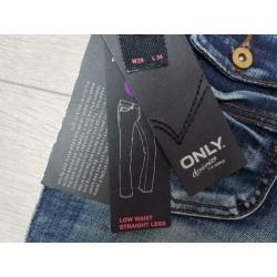 NIEUW ONLY Blauwe jeans, mt 29 / 34 Straight legs