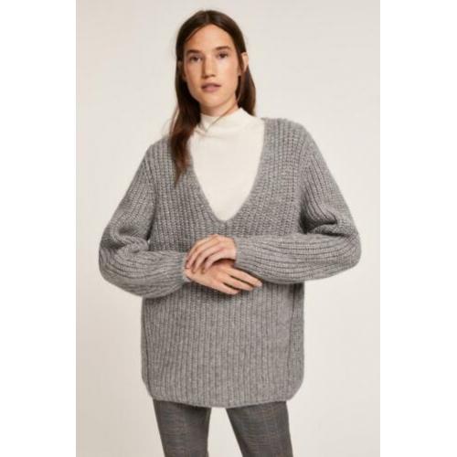 NIEUW! Chucky V-neck Royal Baby Alpaca knit CLOSED L Grey