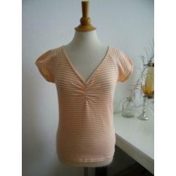 Dames Shirt Maat M Gestreept Zalm