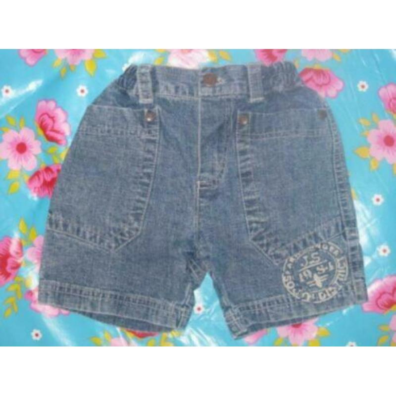 JUST SMALL Stoere korte blauwe broek , maatje 74