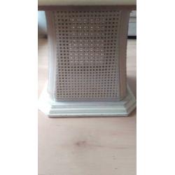 achthoekige houten salontafel met webbing voet