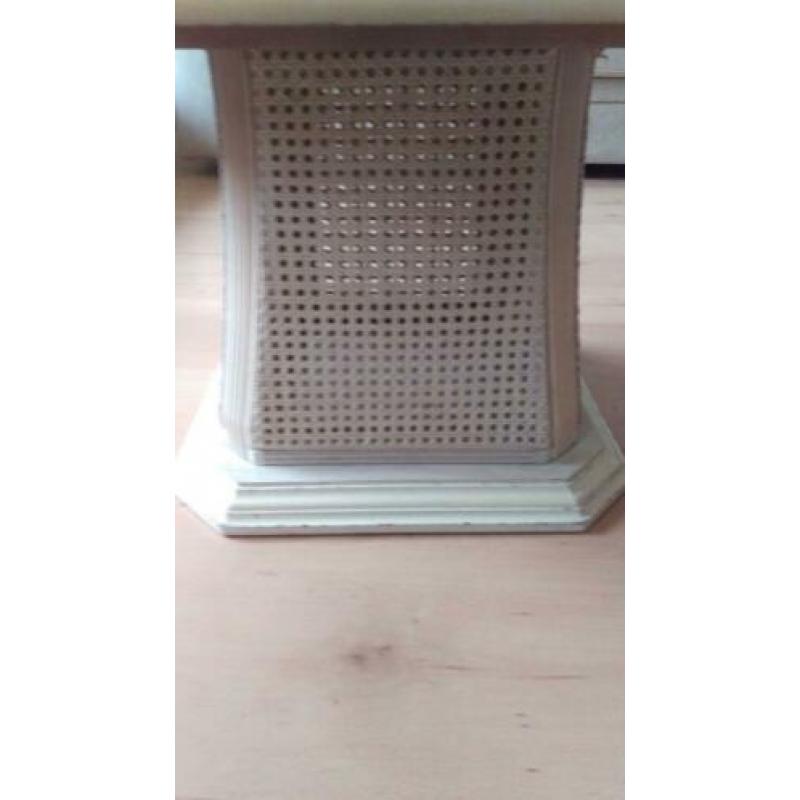 achthoekige houten salontafel met webbing voet