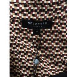 NIEUW: Selected Femme Retro Fifties Jurk Lang Print Maat M