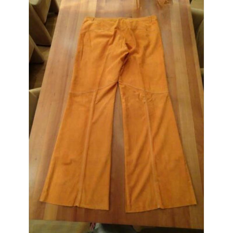 MAZE oranje gevoerde SUEDE pantalon