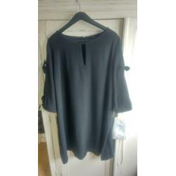 Prachtige diepzwarte River Island jurk/tuniek 52