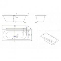 Ligbad Duo Wodan Inbouw 180X80X50 Cm Wit