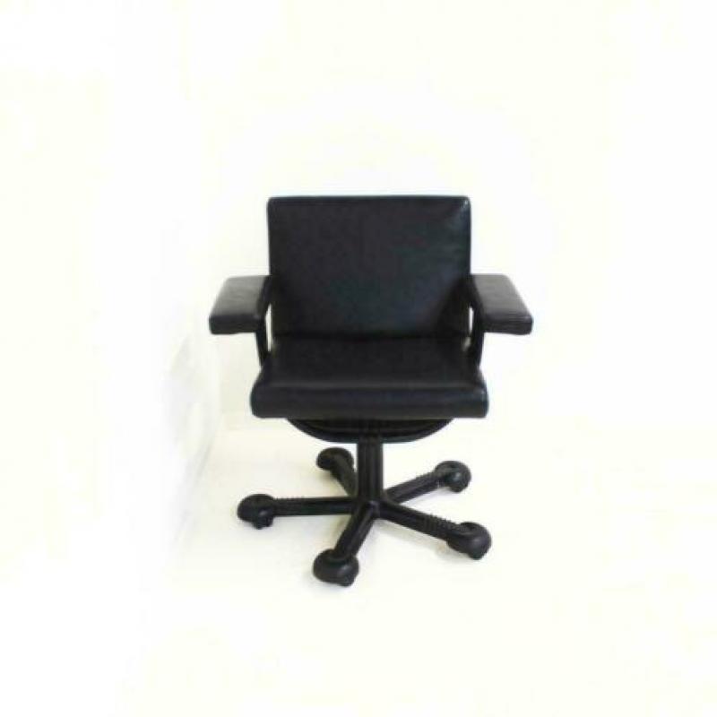 Verrijdbare Vergaderstoelen, Leren Stoelen, Burostoel, Zwart