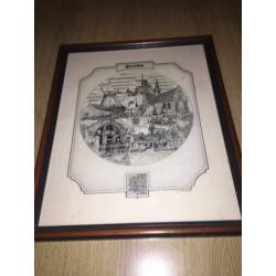 Afbeeldingen Gemeente Zaandam in lijst 45 cm x 37 cm