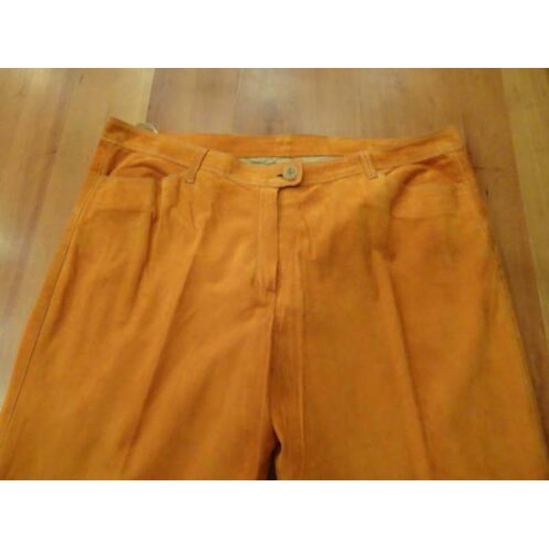 MAZE oranje gevoerde SUEDE pantalon