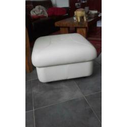 Leren poef/hocker met opbergruimte