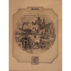 Afbeeldingen Gemeente Zaandam in lijst 45 cm x 37 cm
